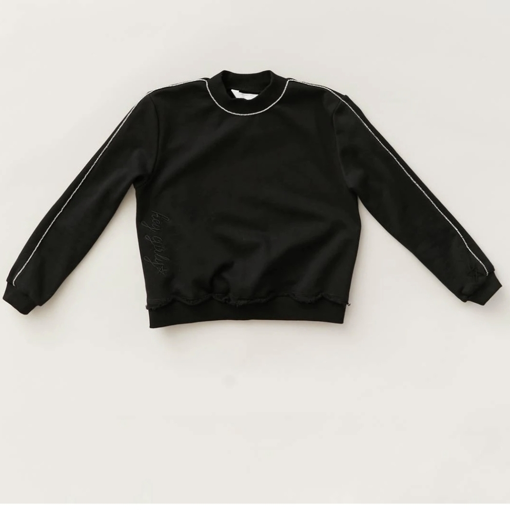 Hey Kid rhinestone cotton sweatshirt